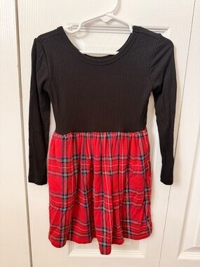 Little Sleepies Bamboo Dress - Black with Red Plaid Skirt Dress